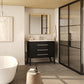 Waterpar® Rectangular Black Framed Anti-Fog LED Wall Bathroom Vanity Mirror with Front Light