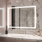 Waterpar® 48 in. W x 36 in. H Large Rectangular Frameless LED Light Anti-Fog Wall Bathroom Vanity Mirror