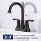 Waterpar®  4 in. Centerset Double Handle High Arc Bathroom Faucet with Pop-up Drain and ‎Supply Hoses