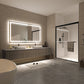Waterpar® 72 in. W x 40 in. H Rectangular Frameless Wall Bathroom Vanity Mirror with Backlit and Front Light
