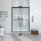 Waterpar® 56-60 in. W x 72 in. H Sliding Semi-Frameless Shower Door with Double Towel Bars
