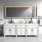 Waterpar® 118 in. W x 36 in. H Rectangular Framed Wall Bathroom Vanity Mirror with Front Light