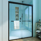 Waterpar® 56-60 in. W x 72 in. H Sliding Semi-Frameless Shower Door with Double Towel Bars