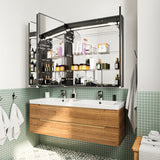 Waterpar® 48 in. W x 36 in. H Rectangular LED Aluminum Recessed/Surface Mount Medicine Cabinet with Mirror