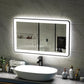 Waterpar®  40 in. W x 24 in. H Rectangular Framed Anti-Fog LED Wall Bathroom Vanity Mirror in Black with Backlit and Front Light