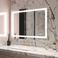Waterpar® 40 in. W x 32 in. H LED Rectangular Frameless Anti-Fog Bathroom Mirror Front Light