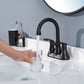 Waterpar®  4 in. Centerset Double Handle High Arc Bathroom Faucet with Pop-up Drain and ‎Supply Hoses