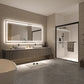 Waterpar®  84 in. W x 40 in. H Rectangular Frameless Wall Bathroom Vanity Mirror with Backlit and Front Light