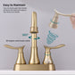Waterpar®  4 in. Centerset Double Handle High Arc Bathroom Faucet with Pop-up Drain and ‎Supply Hoses
