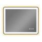 Waterpar® 28 in. W x 36 in. H Rectangular Framed Anti-Fog LED Wall Bathroom Vanity Mirror in Black with Backlit and Front Light