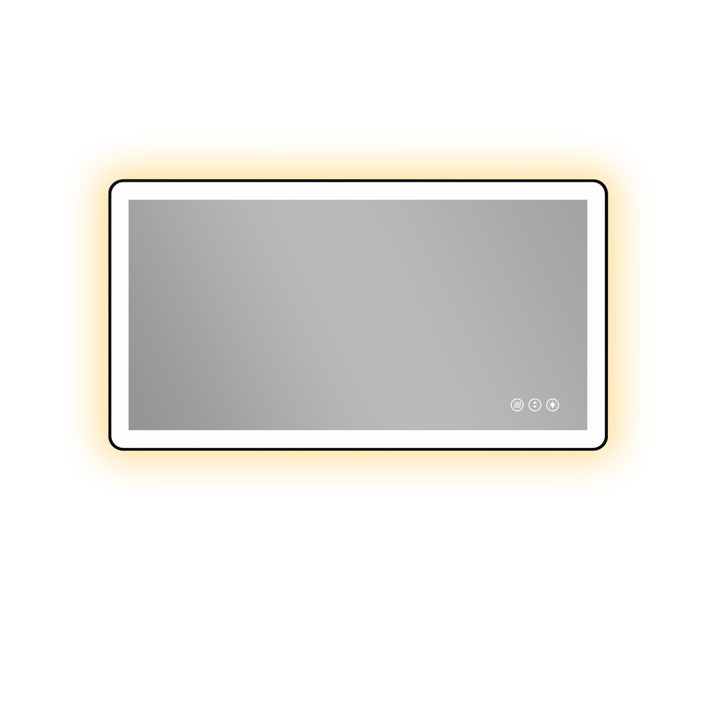 Waterpar® 55 in. W x 30 in. H Rectangular Framed Anti-Fog LED Wall Bathroom Vanity Mirror in Black with Backlit and Front Light