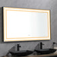 Waterpar® 118 in. W x 36 in. H Rectangular Framed Wall Bathroom Vanity Mirror with Front Light