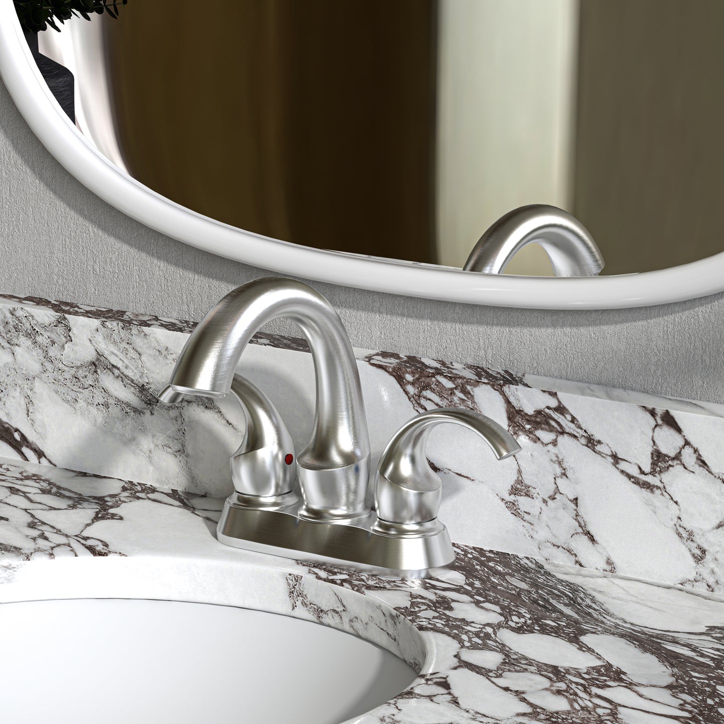 Waterpar® 4 in. Centerset 2-Handle Bathroom Faucet with Pop-Up Drain and Supply Hoses