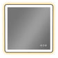 Waterpar® 36 in. W x 36 in. H Rectangular Framed Anti-Fog LED Wall Bathroom Vanity Mirror in Black with Backlit and Front Light