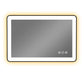 Waterpar® 24 in. W x 36 in. H Rectangular Framed Anti-Fog LED Wall Bathroom Vanity Mirror in Black with Backlit and Front Light