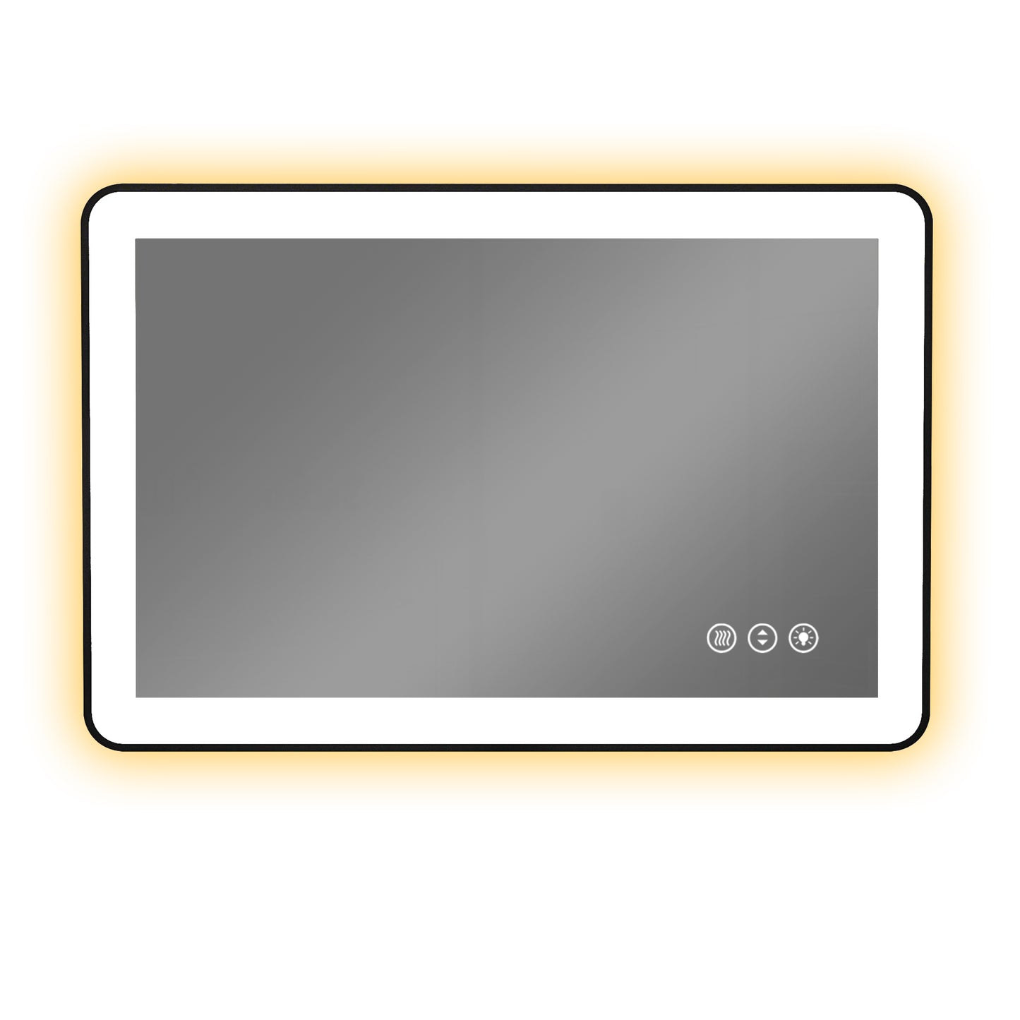 Waterpar® 24 in. W x 36 in. H Rectangular Framed Anti-Fog LED Wall Bathroom Vanity Mirror in Black with Backlit and Front Light