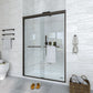 Waterpar® 56-60 in. W x 72 in. H Sliding Semi-Frameless Shower Door with Double Towel Bars