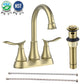 Waterpar®  4 in. Centerset Double Handle Bathroom Faucet with Pop-up Drain and ‎Supply Hoses