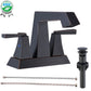 Waterpar®  4 in. Centerset Double Handle Bathroom Faucet with Pop-up Drain and ‎Supply Hoses