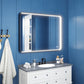 Waterpar® Rectangular Black Framed Anti-Fog LED Wall Bathroom Vanity Mirror with Front Light