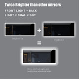 Waterpar® 72 in. W x 32 in. H Rectangular Framed Anti-Fog LED Wall Bathroom Vanity Mirror in Black with Backlit and Front Light