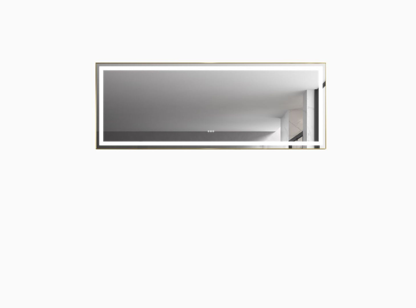 Waterpar® 118 in. W x 36 in. H Rectangular Framed Wall Bathroom Vanity Mirror with Front Light