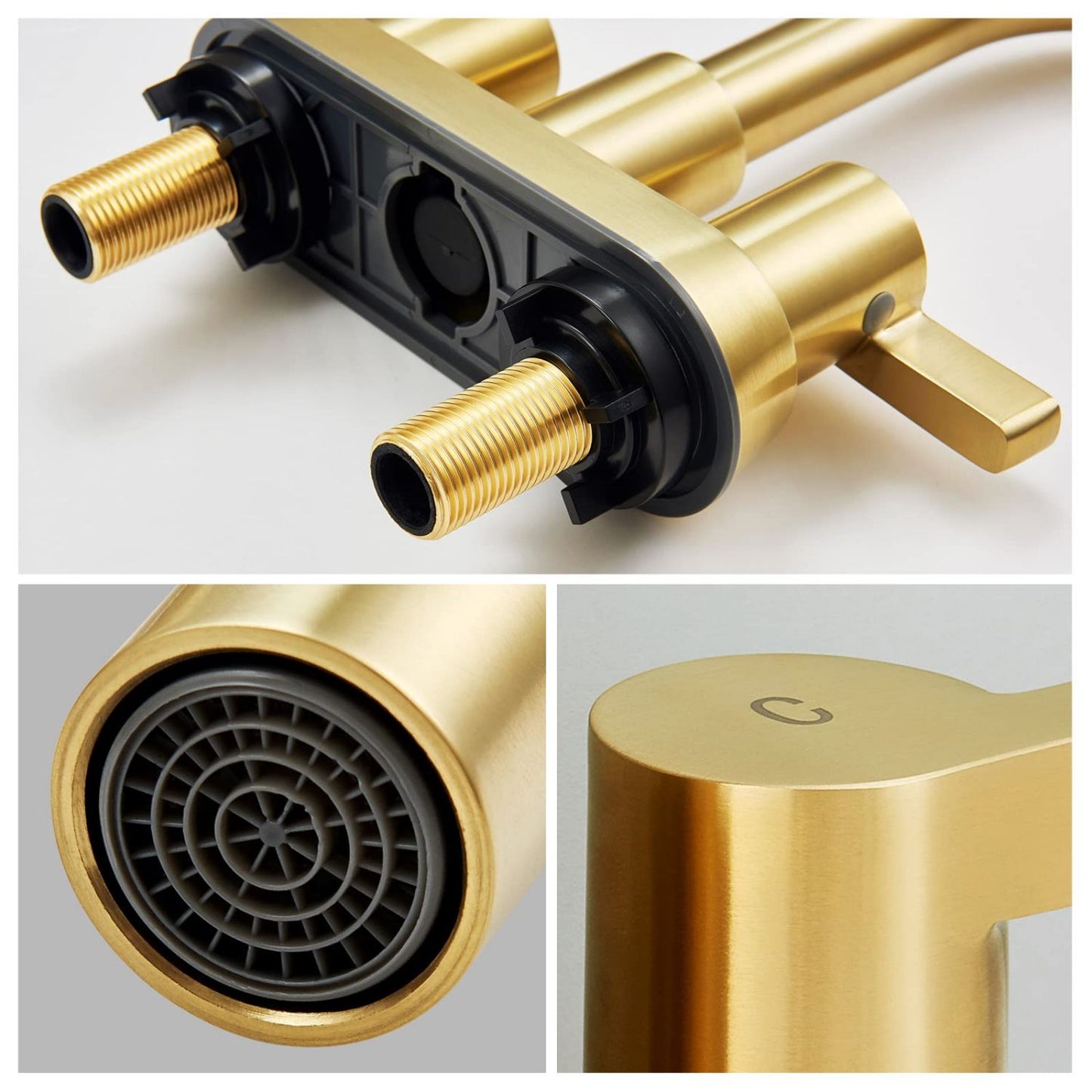 Waterpar® 4 in. Centerset Double Handle Bathroom Faucet with Pop-up Drain and ‎Supply Hose