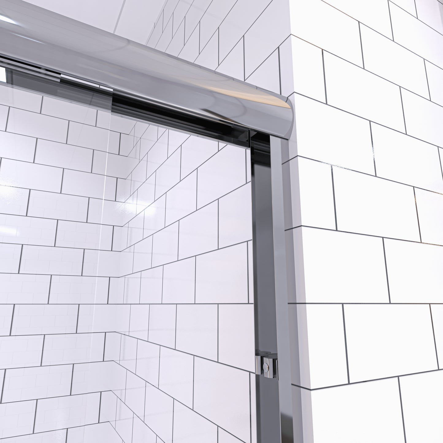 Waterpar® 56-60 in. W x 72 in. H Sliding Semi-Frameless Shower Door with Double Towel Bars