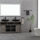 Waterpar® 118 in. W x 36 in. H Rectangular Framed Wall Bathroom Vanity Mirror with Front Light