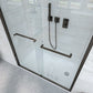 Waterpar® 56-60 in. W x 72 in. H Sliding Semi-Frameless Shower Door with Double Towel Bars
