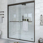 Waterpar® 56-60 in. W x 72 in. H Sliding Semi-Frameless Shower Door with Double Towel Bars