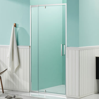 Waterper® 32 in. to 36 in. W x 72 in. H Framed Pivot Shower Door with Clear Glass