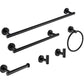 Waterpar®6-Piece Bath Hardware Set, Towel Bar, Toilet Paper Holder, Towel Hook in Matte Black