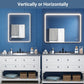 Waterpar® Rectangular Black Framed Anti-Fog LED Wall Bathroom Vanity Mirror with Front Light