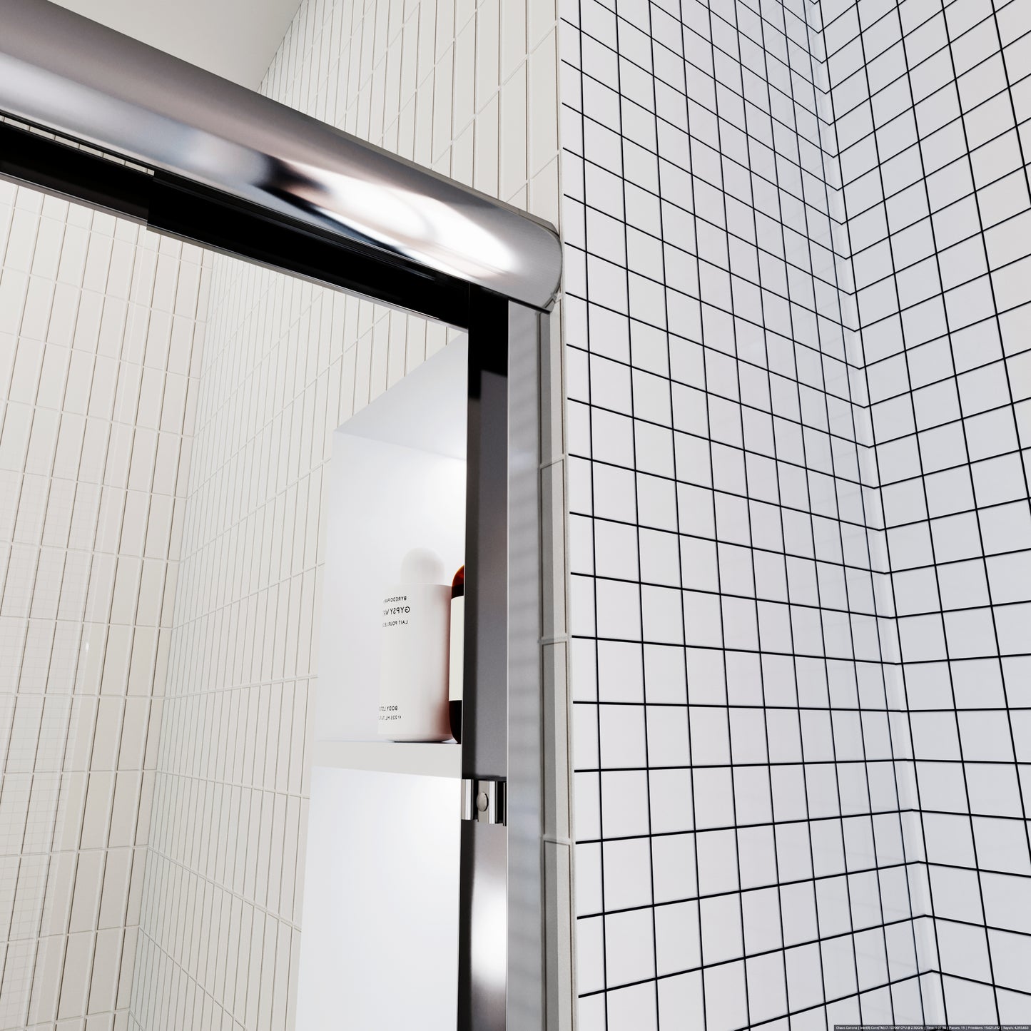 Waterpar® 56-60 in. W x 72 in. H Sliding Semi-Frameless Shower Door with Double Towel Bars