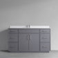 Waterpar® 60 in. L x 22 in. W x 35 in. H Minimalist Bathroom Cabinet with Single Ceramic Sink