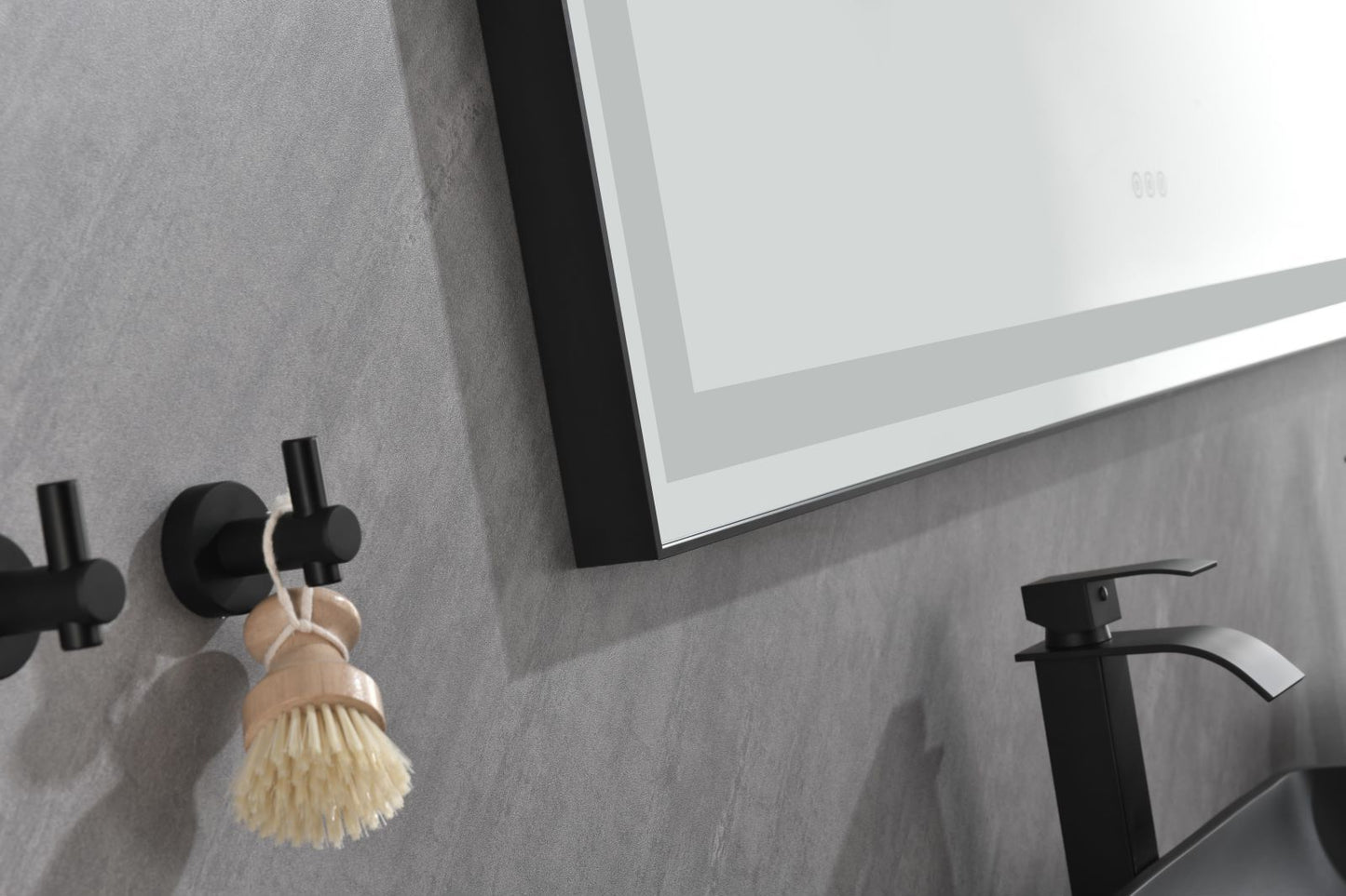 Waterpar® 118 in. W x 36 in. H Rectangular Framed Wall Bathroom Vanity Mirror with Front Light