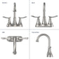 Waterpar®  4 in. Centerset Double Handle Bathroom Faucet with Pop-up Drain and ‎Supply Hoses