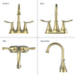Waterpar®  4 in. Centerset Double Handle Bathroom Faucet with Pop-up Drain and ‎Supply Hoses