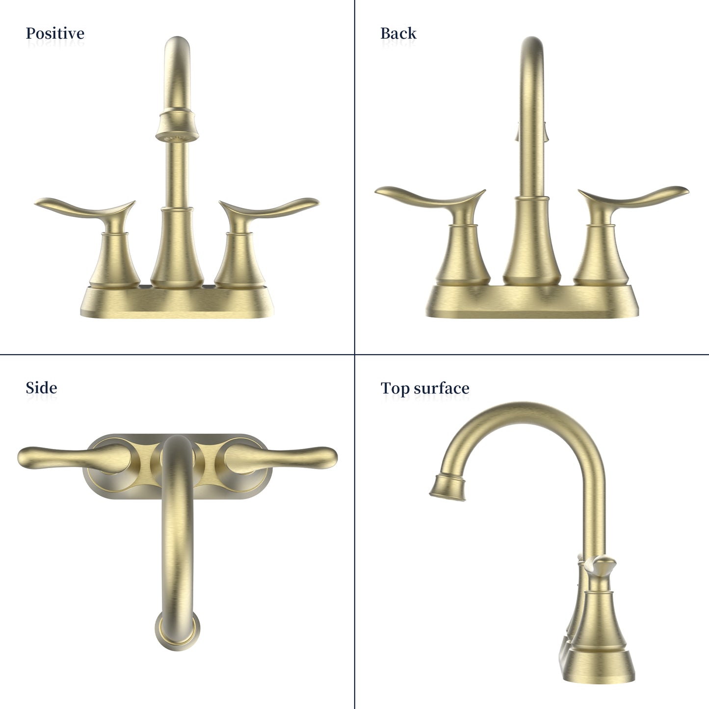 Waterpar®  4 in. Centerset Double Handle Bathroom Faucet with Pop-up Drain and ‎Supply Hoses