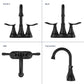 Waterpar®  4 in. Centerset Double Handle Bathroom Faucet with Pop-up Drain and ‎Supply Hoses