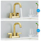 Waterpar® 4 in. Centerset Double Handle Bathroom Faucet with Pop-up Drain and ‎Supply Hose