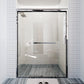 Waterpar® 56-60 in. W x 72 in. H Sliding Semi-Frameless Shower Door with Double Towel Bars
