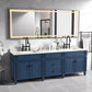 Waterpar® 118 in. W x 36 in. H Rectangular Framed Wall Bathroom Vanity Mirror with Front Light
