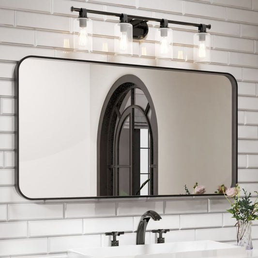 Waterpar® 55 in. W x 30 in. H Rectangular Aluminum Framed Wall Bathroom Vanity Mirror