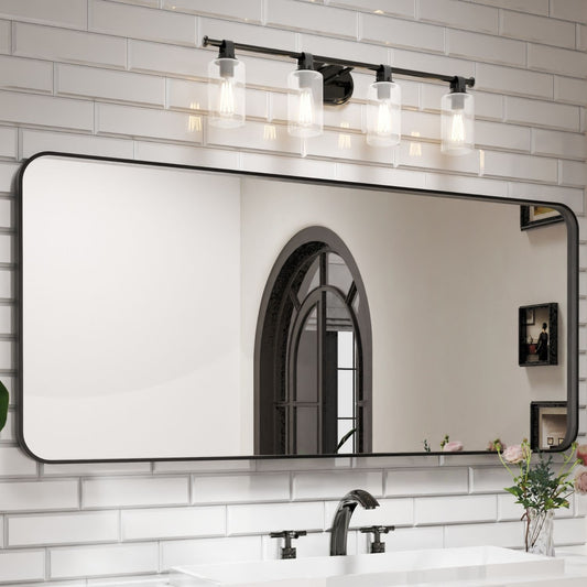 Waterpar® 72 in. W x 32 in. H Rectangular Aluminum Framed Wall Bathroom Vanity Mirror