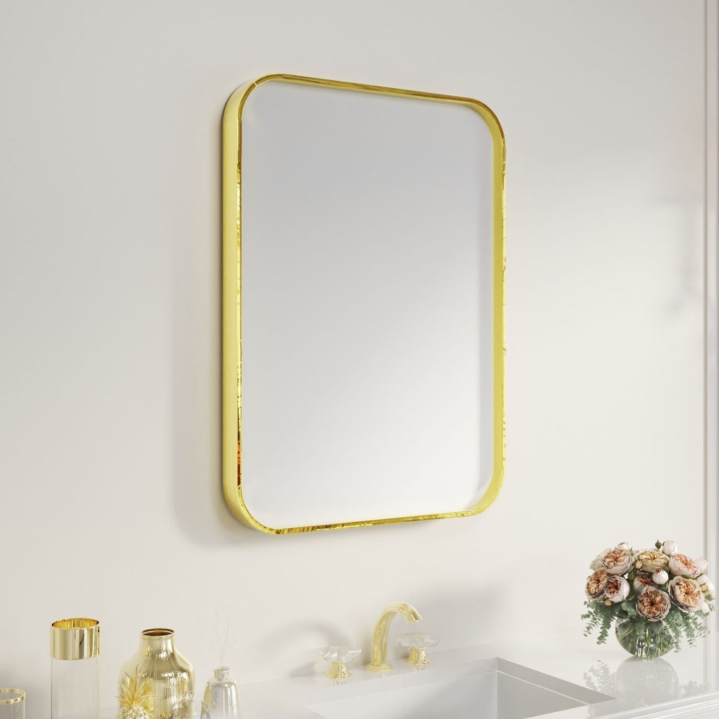 Waterpar® 30 in. W x 22 in. H Rectangular Aluminum Framed Wall Bathroom Vanity Mirror