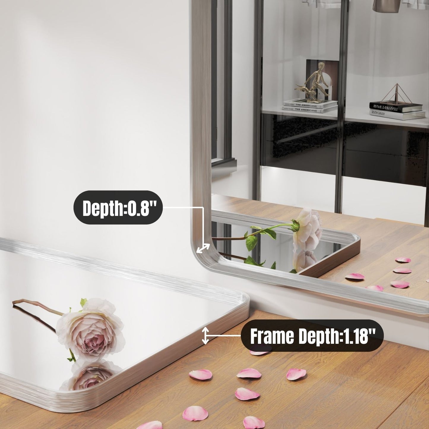 Waterpar® 72 in. W x 32 in. H Rectangular Aluminum Framed Wall Bathroom Vanity Mirror