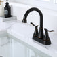 Waterpar®  4 in. Centerset Double Handle High Arc Bathroom Faucet with Pop-up Drain and ‎Supply Hoses