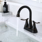 Waterpar®  4 in. Centerset Double Handle High Arc Bathroom Faucet with Pop-up Drain and ‎Supply Hoses